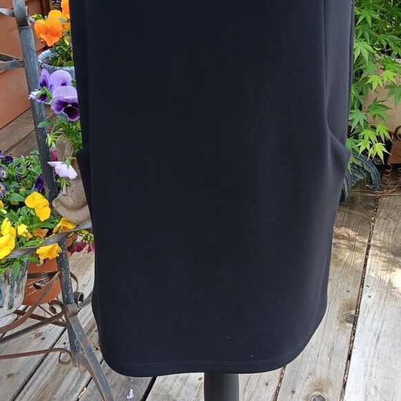Joseph Ribkoff Black Dress With Sweater Cowl Collar - Picture 3 of 11